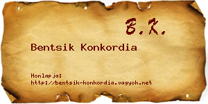 Bentsik Konkordia névjegykártya